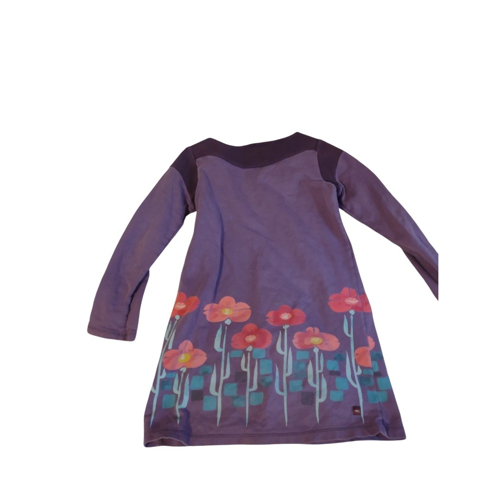 Tea Collection Girls Purple Flower Dress 7 Boho Mod Casual Lightweight
